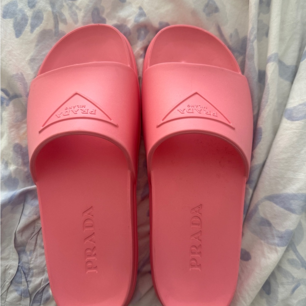 Prada Vibrant Pink Slide Sandals